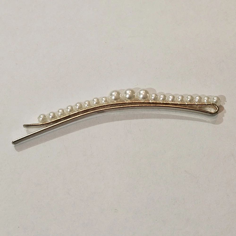 NWT Pearl Accent Hair Clip And Pin Set Wedding Feminine Preppy Avant Garde - Picture 9 of 11